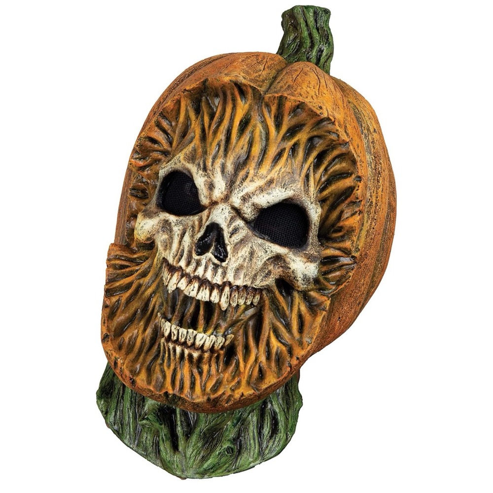Ghoulish Productions Pumpkin Skull Latex Face Mask Horror Halloween Cosplay